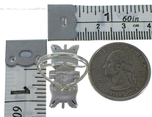 Magenta Turquoise And Opal Inlay Silver Ring Size 8-1/4 AX53879